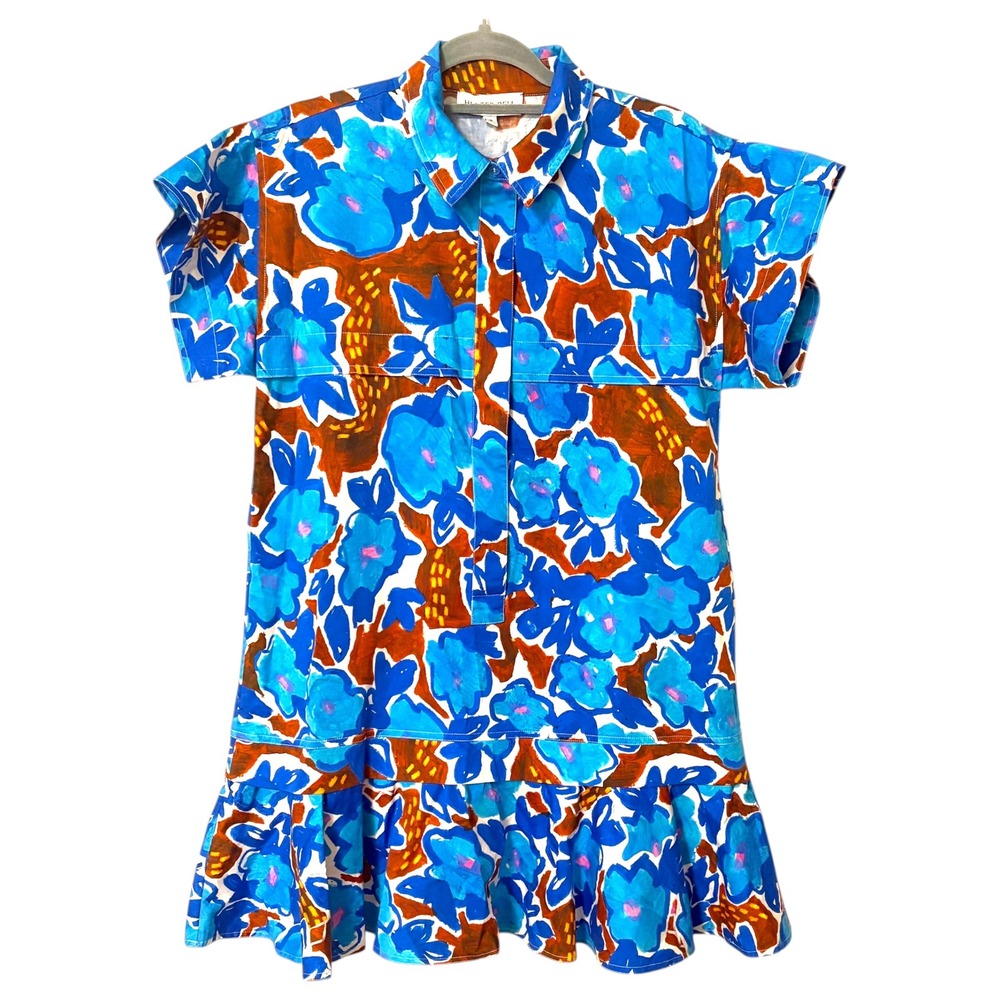Hunter Bell Womens Small Addison Dress Sketchbook Floral Short Colorful Bright